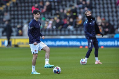 Blackpool 'dan Charlie Patino maç öncesi ısınma maçında Hull City' nin Blackpool 'a karşı MKM Stadyumu, Hull, Birleşik Krallık' ta 26 Aralık 202