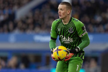 Everton 'dan Jordan Pickford # 1 Premier League maçı sırasında Everton - Wolverhampton Wanderers - Goodison Park, Liverpool, Birleşik Krallık, 26 Aralık 202