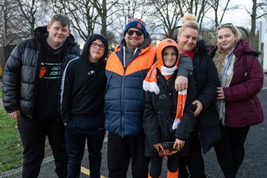 Blackpool taraftarları, 26 Aralık 202 'de İngiltere' nin Hull şehrindeki MKM Stadyumu 'nda oynanan Hull City - Blackpool karşılaşması öncesinde geldiler.