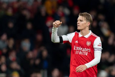Arsenal 'den Martin Odegaard # 8 Premier League maçı sırasında Arsenal, West Ham United' a karşı Emirates Stadyumu, Londra, Birleşik Krallık, 26 Aralık 202