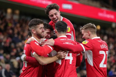 Middlesbrough 'lu Chuba Akpom 26 Aralık 202' de Middlesbrough, İngiltere 'deki Riverside Stadyumu' nda oynanan Sky Bet Şampiyonası maçında takım arkadaşlarıyla yaptığı golü 2-0 yendi.