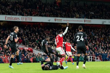 Arsenal 'den Thomas Partey # 5, 26 Aralık 202' de Birleşik Krallık Emirates Stadyumu 'nda oynanan Premier League maçında oynanan Arsenal-West Ham United maçında VAR' ın kontrol etmesinden sonra verilmeyen hentbol için temyiz başvurusunda bulundu.