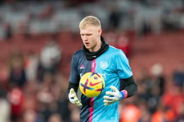 Aaron Ramsdale # 1. Arsenal Premier Lig karşılaşması öncesinde ısınma turunda West Ham United 'a karşı Emirates Stadyumu, Londra, 26 Aralık 202