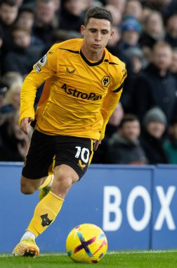 Wolverhampton Wanderers 'dan Daniel Podence # 10 Premier League maçı sırasında Goodison Park, Liverpool, İngiltere' de Everton Wolverhampton Wanderers 'a karşı 26 Aralık 202
