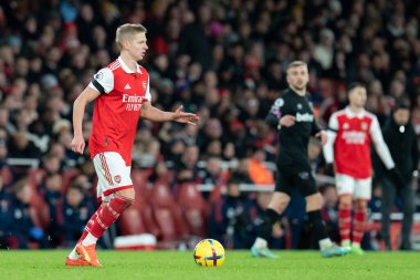 Oleksandr Zinchenko # 35 of Arsenal Premier League maçı sırasında Arsenal, West Ham United 'a karşı Emirates Stadyumu, Londra, Birleşik Krallık, 26 Aralık 202