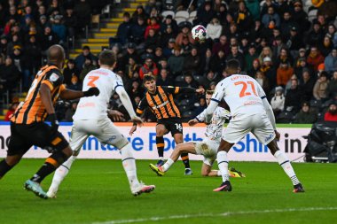 Hull City 'den Ryan Longman 26 Aralık 202' de Hull City 'nin MKM Stadyumu' nda oynanan Blackpool maçında gol atarken görülüyor.