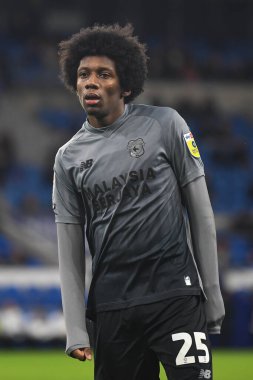 Cardiff City 'nin Jaden Philogene-Bidace # 25' i, Cardiff City - Queens Park Rangers maçında Cardiff City Stadyumu, Cardiff, Birleşik Krallık, 26 Aralık 202