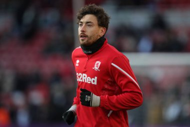 Middlesbrough 'dan Matt Crooks 26 Aralık 202' de Riverside Stadyumu, Middlesbrough 'da oynanan Middlesbrough-Wigan maçı öncesinde oynanan maç öncesi ısınma maçında