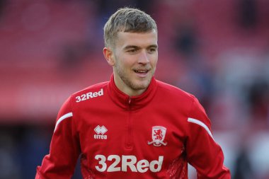 Middlesbrough 'dan Riley McGree # 8 numaralı maç öncesi ısınma maçı öncesinde Middlesbrough vs Wigan Athletic' e karşı Riverside Stadyumu, Middlesbrough, Birleşik Krallık, 26 Aralık 202