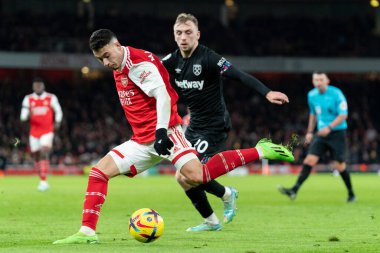 Gabriel Martinelli # 11 of Arsenal Premier League maçı sırasında Arsenal, West Ham United 'a karşı Emirates Stadyumu, Londra, Birleşik Krallık, 26 Aralık 202