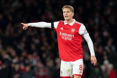 Arsenal 'den Martin Odegaard # 8 Premier League maçı sırasında Arsenal, West Ham United' a karşı Emirates Stadyumu, Londra, Birleşik Krallık, 26 Aralık 202