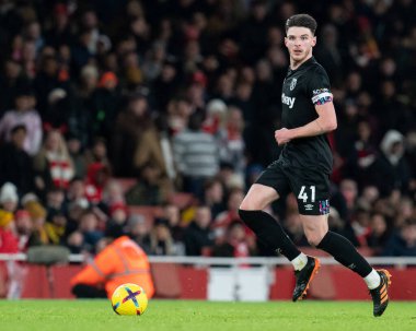 Premier Lig karşılaşmasında West Ham United 'tan Declan Rice # 41, Arsenal - West Ham United maçı sırasında Emirates Stadyumu, Londra, Birleşik Krallık, 26 Aralık 202