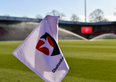 The Jonny-Rocks Stadyumu 'nun genel görünümü Gökyüzü İddia Ligi 1 maçı sırasında Cheltenham Town, Plymouth Argyle' a karşı The Jonny-Rocks Stadyumu, Cheltenham, Birleşik Krallık, 26 Aralık 202