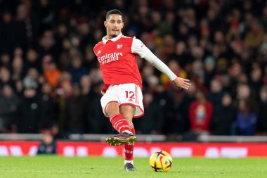 Premier Lig karşılaşmasında Arsenal 'in 12 numaralı oyuncusu Arsenal, West Ham United' a karşı Emirates Stadyumu, Londra, Birleşik Krallık, 26 Aralık 202