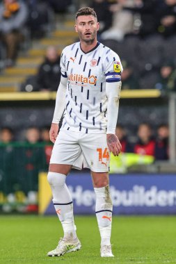 Blackpool 'dan Gary Madine # 14, Sky Bet Şampiyonası maçında Hull City - Blackpool MKM Stadyumu, Hull, Birleşik Krallık, 26 Aralık 202
