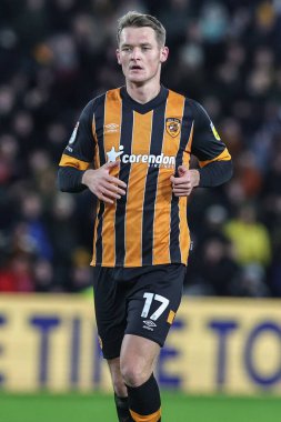 Sean McLoughlin # 17 Hull City Sky Bet Şampiyonası maçında Hull City, Blackpool 'a karşı MKM Stadyumu, Hull, Birleşik Krallık, 26 Aralık 202