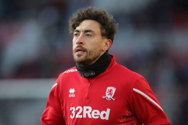 Middlesbrough 'dan Matt Crooks 26 Aralık 202' de Riverside Stadyumu, Middlesbrough 'da oynanan Middlesbrough-Wigan maçı öncesinde oynanan maç öncesi ısınma maçında