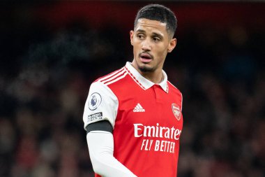 William Saliba #12 of Arsenal during the Premier League match Arsenal vs West Ham United at Emirates Stadium, London, United Kingdom, 26th December 202 clipart