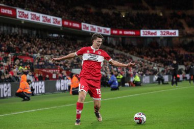 Middlesbrough 'dan Matthew Hoppe # 13 numaralı top, Middlesbrough - Middlesbrough - Wigan Athletic maçında, Riverside Stadyumu, Middlesbrough, Birleşik Krallık, 26 Aralık 202