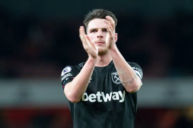 Premier Lig karşılaşmasında West Ham United 'tan Declan Rice # 41, Arsenal - West Ham United maçı sırasında Emirates Stadyumu, Londra, Birleşik Krallık, 26 Aralık 202