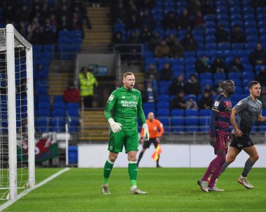 Cardiff City 'nin Ryan Allsop # 1' i Cardiff City maçında Cardiff City, Cardiff City Stadyumu 'nda Queens Park Korucularına karşı, 26 Aralık 202