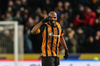 Yara izi: Hull City 'den 19. Estupin 26 Aralık 2022' de MKM Stadyumu 'nda Hull City ve Blackpool arasındaki Sky Bet Şampiyonası maçında 1-1 kazanma hedefini kutluyor.