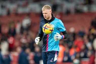 Aaron Ramsdale # 1. Arsenal Premier Lig karşılaşması öncesinde ısınma turunda West Ham United 'a karşı Emirates Stadyumu, Londra, 26 Aralık 202