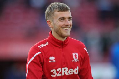 Middlesbrough 'dan Riley McGree # 8 numaralı maç öncesi ısınma maçı öncesinde Middlesbrough vs Wigan Athletic' e karşı Riverside Stadyumu, Middlesbrough, Birleşik Krallık, 26 Aralık 202