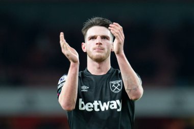 Premier Lig karşılaşmasında West Ham United 'tan Declan Rice # 41, Arsenal - West Ham United maçı sırasında Emirates Stadyumu, Londra, Birleşik Krallık, 26 Aralık 202