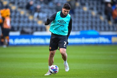 Hull City 'den Ozan Tufan # 7 maç öncesi ısınma maçı öncesinde Hull City - Blackpool maçı, MKM Stadyumu, Hull, Birleşik Krallık, 26 Aralık 202