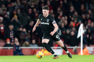 Premier Lig karşılaşmasında West Ham United 'tan Declan Rice # 41, Arsenal - West Ham United maçı sırasında Emirates Stadyumu, Londra, Birleşik Krallık, 26 Aralık 202