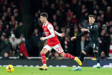 Arsenal 'den Fabio Vieira # 21 Premier League maçı sırasında Arsenal, West Ham United' a karşı Emirates Stadyumu, Londra, Birleşik Krallık, 26 Aralık 202