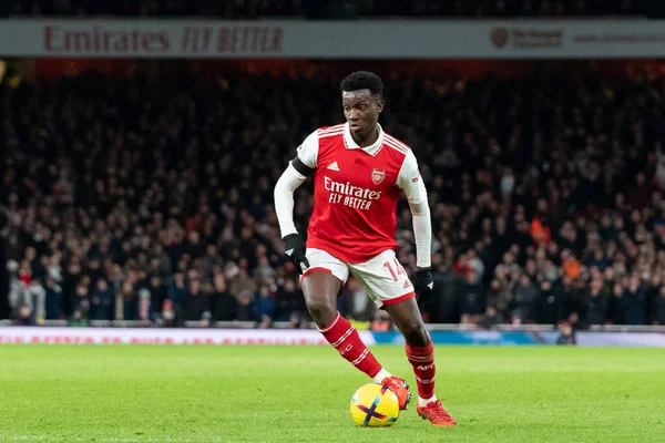 Arsenal 'den Eddie Nketiah # 14 Premier League maçı sırasında Arsenal, West Ham United' a karşı Emirates Stadyumu, Londra, Birleşik Krallık, 26 Aralık 202
