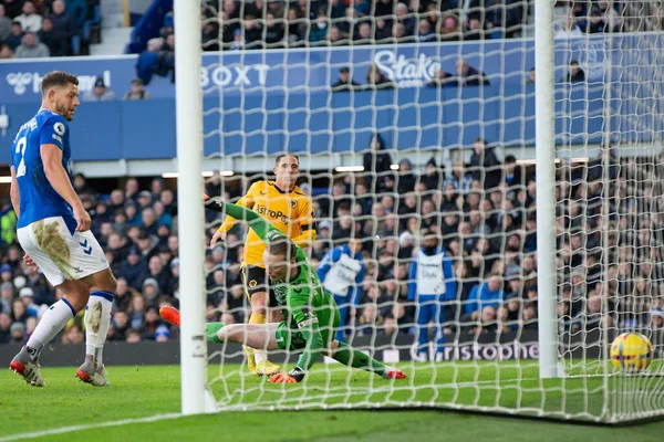 Wolverhampton Wanderers 'dan Daniel Podence 26 Aralık 202' de Goodison Park, Liverpool 'da oynanan Premier League maçında Everton Wolverhampton Wanderers' a karşı 1-1 berabere kaldı.