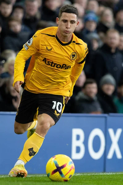 Wolverhampton Wanderers 'dan Daniel Podence # 10 Premier League maçı sırasında Goodison Park, Liverpool, İngiltere' de Everton Wolverhampton Wanderers 'a karşı 26 Aralık 202