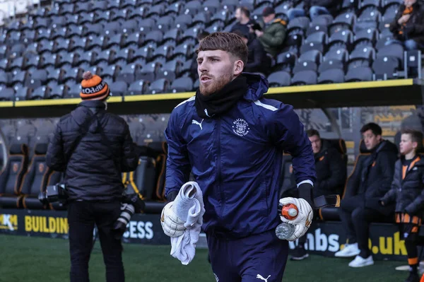 Blackpool 'dan Daniel Grimshaw # 32. Maç öncesi ısınma maçı öncesinde Hull City - Blackpool MKM Stadyumu, Hull, Birleşik Krallık, 26 Aralık 202