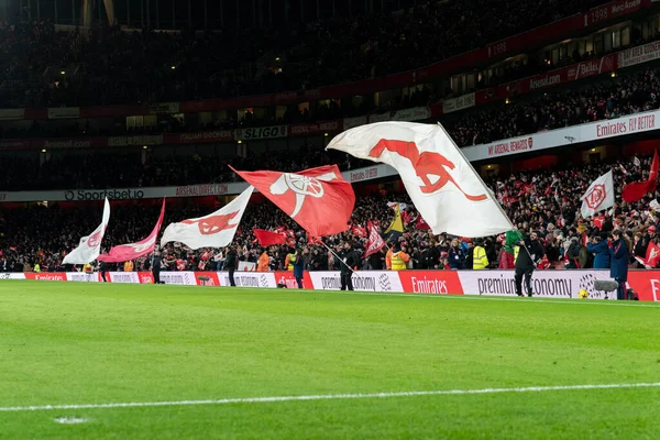 Bandiere Sono Sventolate Prima Della Partita Premier League Arsenal West — Foto Stock
