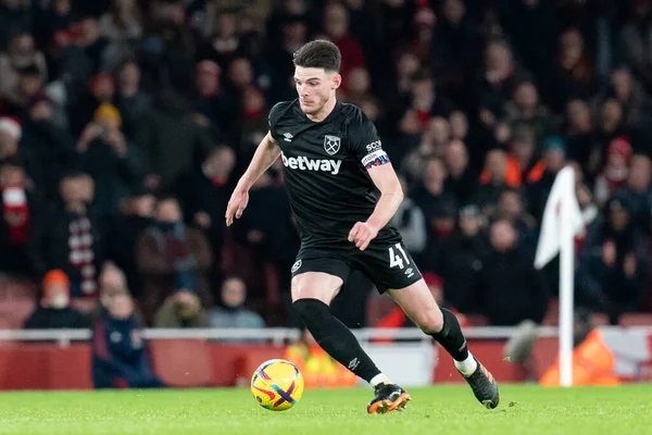 Premier Lig karşılaşmasında West Ham United 'tan Declan Rice # 41, Arsenal - West Ham United maçı sırasında Emirates Stadyumu, Londra, Birleşik Krallık, 26 Aralık 202