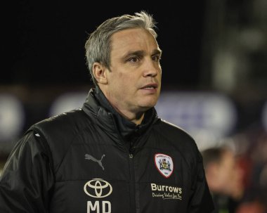 Barnsley Sky Bet Ligi 1 maçında Michael Duff 'ın teknik direktörü Barnsley ile Fleetwood Town arasında 29 Aralık 202' de Oakwell, Barnsley, İngiltere 'de oynanan karşılaşma.