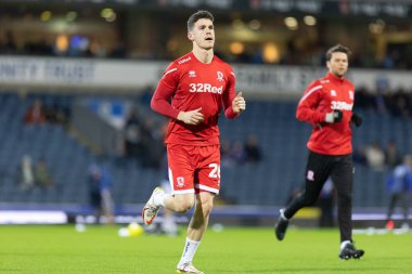 Darragh Lenihan # 26 Middlesborough Gökyüzü İddia Şampiyonası karşılaşmasından önce ısınıyor Blackburn Rovers - Middlesbrough Ewood Park, Blackburn, Birleşik Krallık, 29 Aralık 202