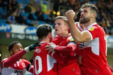 Middlesborough 'dan Marcus Forss 29 Aralık 202' de Blackburn, İngiltere 'deki Ewood Park' ta oynanan Blackburn Rovers-Middlesbrough maçında 1-1 kazanma hedefini kutluyor.