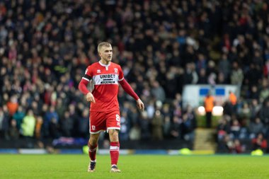 Middlesborough 'dan Riley McGree # 8 Gökyüzü İddia Şampiyonası maçında Blackburn Rovers, Middlesbrough' a karşı Ewood Park, Blackburn, Birleşik Krallık, 29 Aralık 202