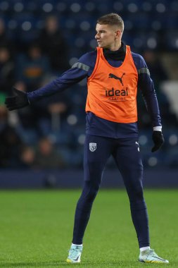 West Bromwich Albion 'dan Conor Townsend # 3. Maç öncesi ısınma maçı öncesinde West Bromwich Albion, Preston North End' e karşı Hawthorns, West Bromwich, Birleşik Krallık, 29 Aralık 202