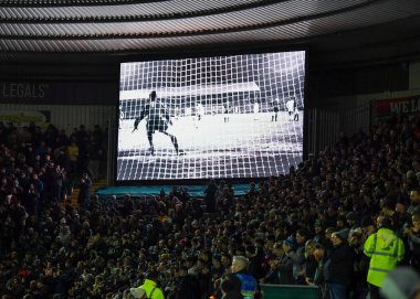 Pele in big screen  during the Sky Bet League 1 match Plymouth Argyle vs Wycombe Wanderers at Home Park, Plymouth, United Kingdom, 29th December 202 clipart