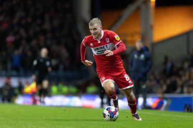 Middlesborough 'dan Riley McGree 29 Aralık 202' de Ewood Park, Blackburn, İngiltere 'de oynanan Blackburn Rovers-Middlesbrough maçında...