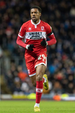 Middlesborough 'dan Chuba Akpom # 29 Gökyüzü İddia Şampiyonası maçı sırasında Blackburn Rovers, Middlesbrough' a karşı Ewood Park, Blackburn, Birleşik Krallık, 29 Aralık 202