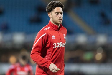 Hayden Hackney # 30 Middlesborough Gökyüzü İddia Şampiyonası maçından önce Blackburn Rovers, Middlesbrough 'a karşı Ewood Park, Blackburn, Birleşik Krallık, 29 Aralık 202