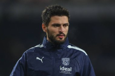 West Bromwich Albion 'dan 35 numaralı Yokulu maç öncesi ısınma maçı öncesinde West Bromwich Albion, Preston North End' e karşı Hawthorns, West Bromwich, Birleşik Krallık 'ta 29 Aralık 2022' de oynanacak.