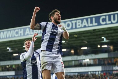 West Bromwich Albion 'dan 35 numaralı Yokulu, 29 Aralık 2022' de The Hawthorns, West Bromwich, İngiltere 'de oynanan West Bromwich Albion-Preston North End maçında 2-0 kazanma golünü kutluyor.