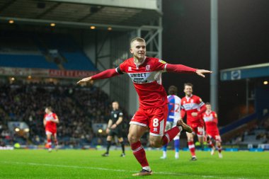 Middlesborough 'dan Riley McGree 29 Aralık 202' de Blackburn, İngiltere 'deki Ewood Park' ta oynanan Blackburn Rovers-Middlesbrough maçında 1-2 kazanma hedefini kutluyor.